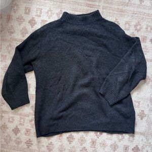 Jenni Kayne Black Heather Mockneck Tunic Sweater - Size Large